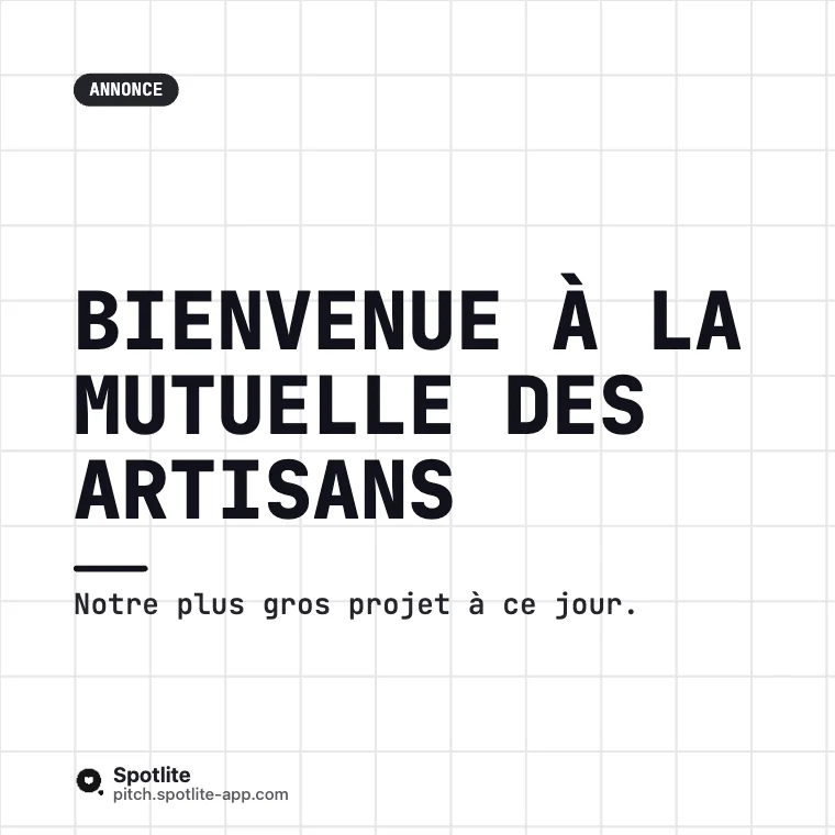 Nouveau client — slide 1 : Bienvenue à la Mutuelle des Artisans