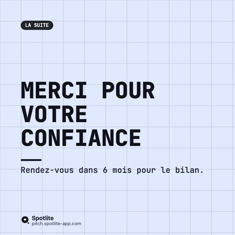 Nouveau client — slide 4 : Merci pour votre confiance