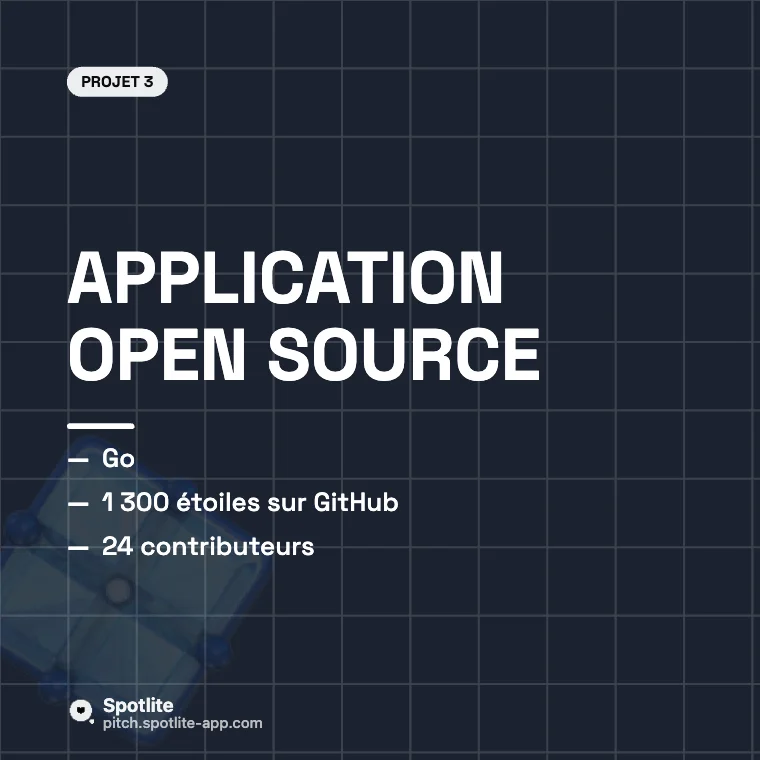 Portfolio de développeur — slide 4 : Application open source