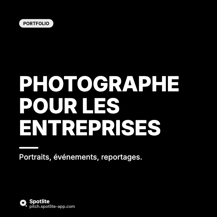 Portfolio de photographe — slide 1 : Photographe pour les entreprises