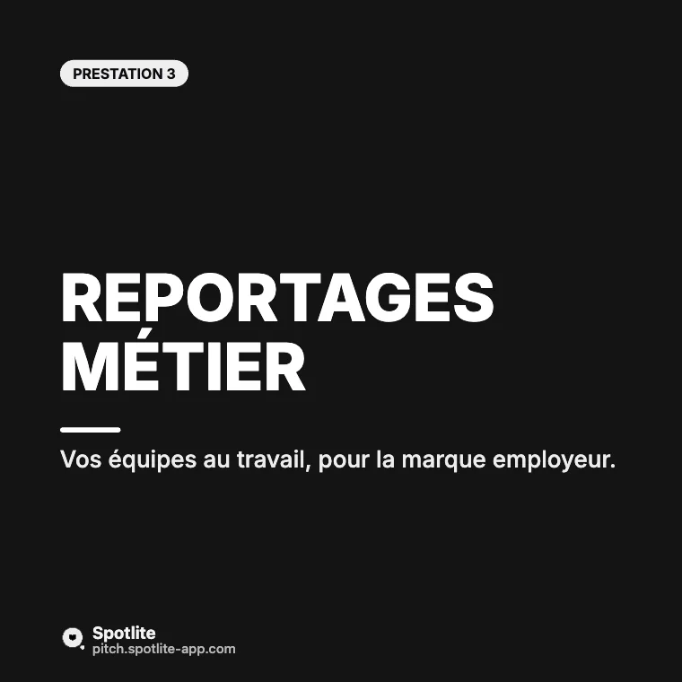Portfolio de photographe — slide 4 : Reportages métier