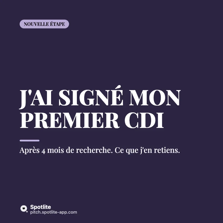 Mon premier emploi — slide 1 : J'ai signé mon premier CDI