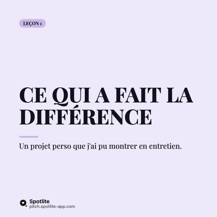 Mon premier emploi — slide 3 : Ce qui a fait la différence