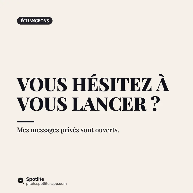 Récit de reconversion — slide 6 : Vous hésitez à vous lancer ?