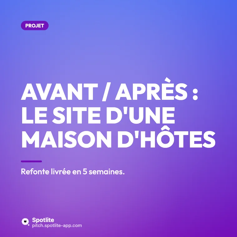 Refonte de site : avant / après — slide 1 : Avant / après : le site d'une maison d'hôtes