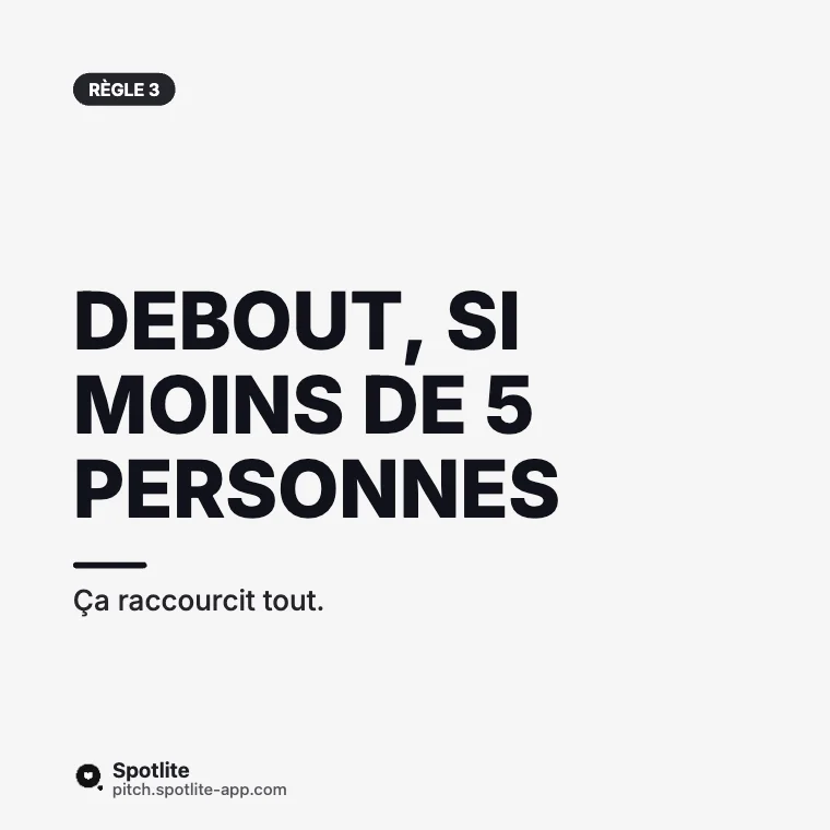 Des réunions plus courtes — slide 4 : Debout, si moins de 5 personnes