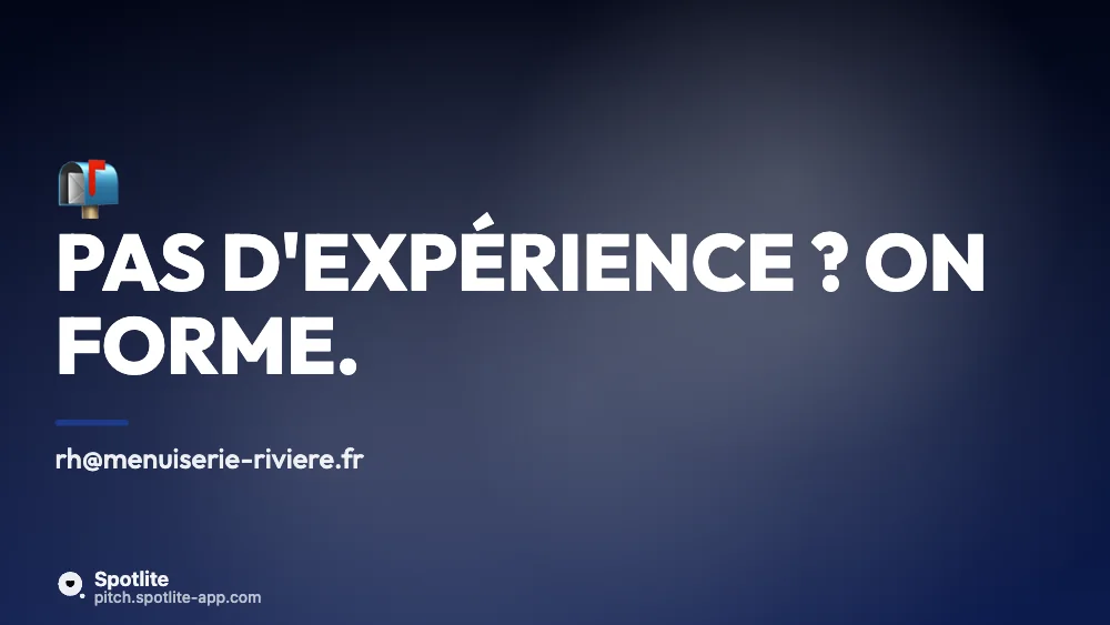 Pourquoi nous rejoindre — slide 5 : Pas d'expérience ? On forme.