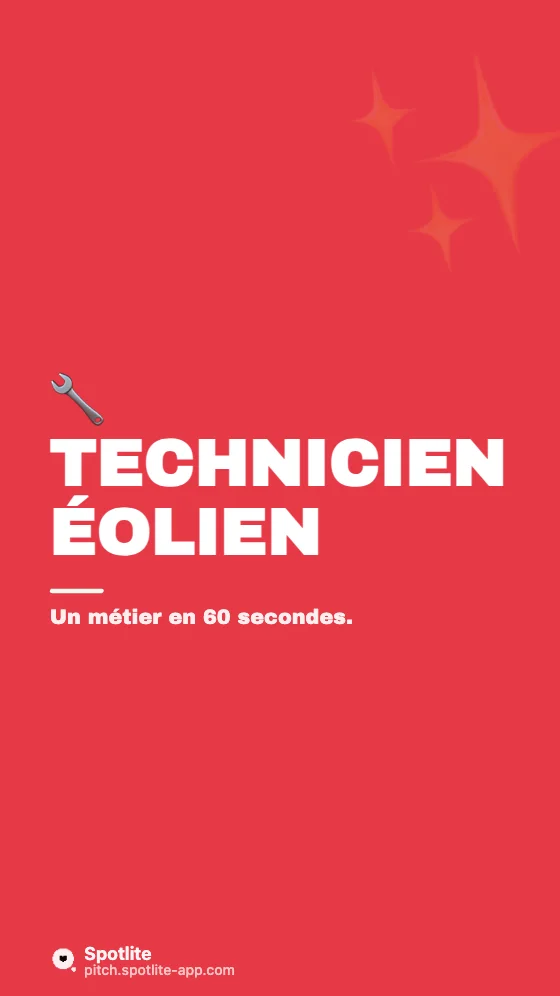 Un métier en 60 secondes — slide 1 : Technicien éolien