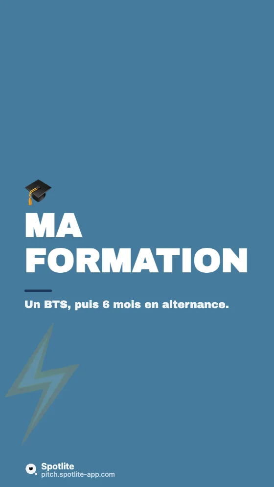 Un métier en 60 secondes — slide 4 : Ma formation