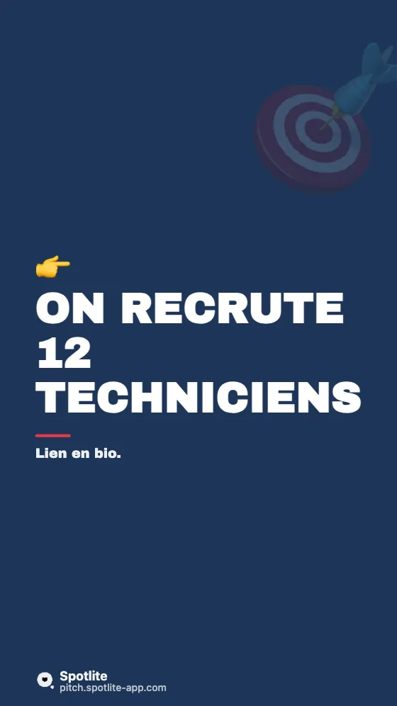 Un métier en 60 secondes — slide 5 : On recrute 12 techniciens