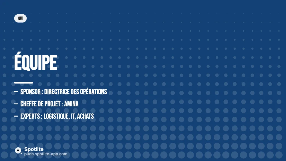 Note de cadrage — slide 4 : Équipe