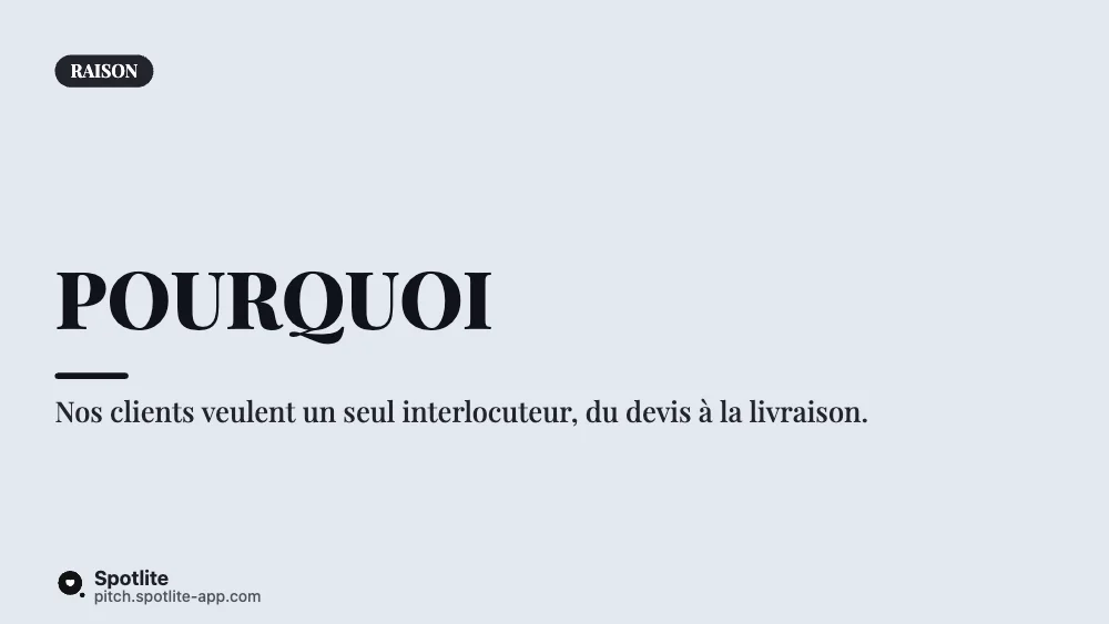 Nouvelle organisation — slide 2 : Pourquoi