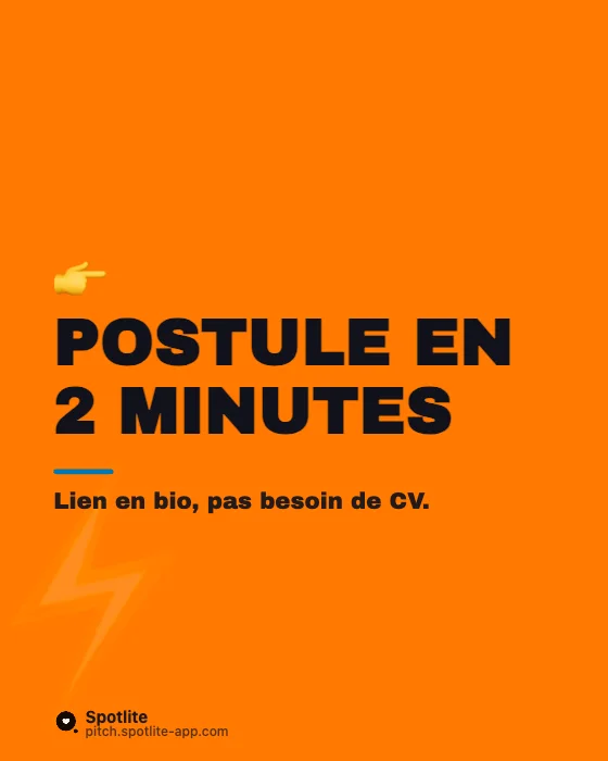 Offre d'emploi Instagram — slide 4 : Postule en 2 minutes
