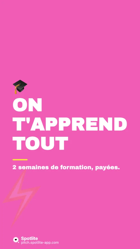 Offre d'emploi TikTok — slide 4 : On t'apprend tout