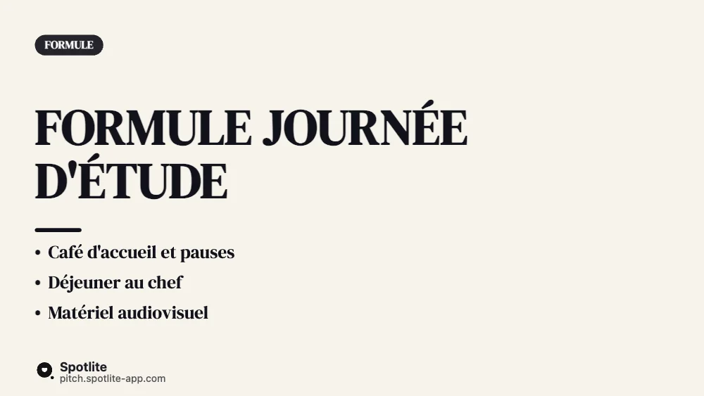 Offre événementielle — slide 3 : Formule journée d'étude