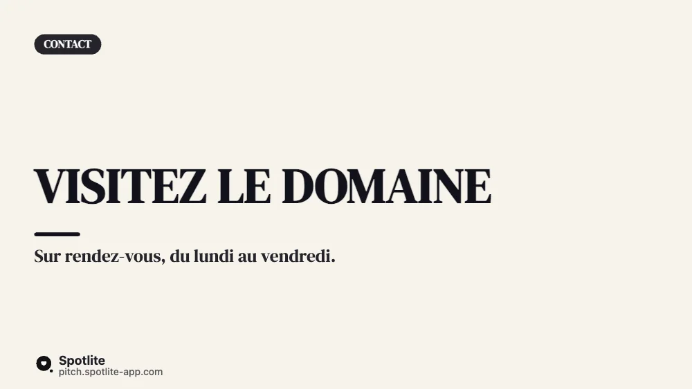 Offre événementielle — slide 5 : Visitez le domaine