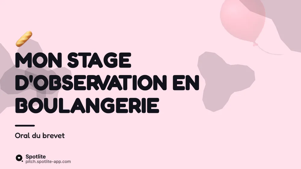 Oral du brevet — slide 1 : Mon stage d'observation en boulangerie