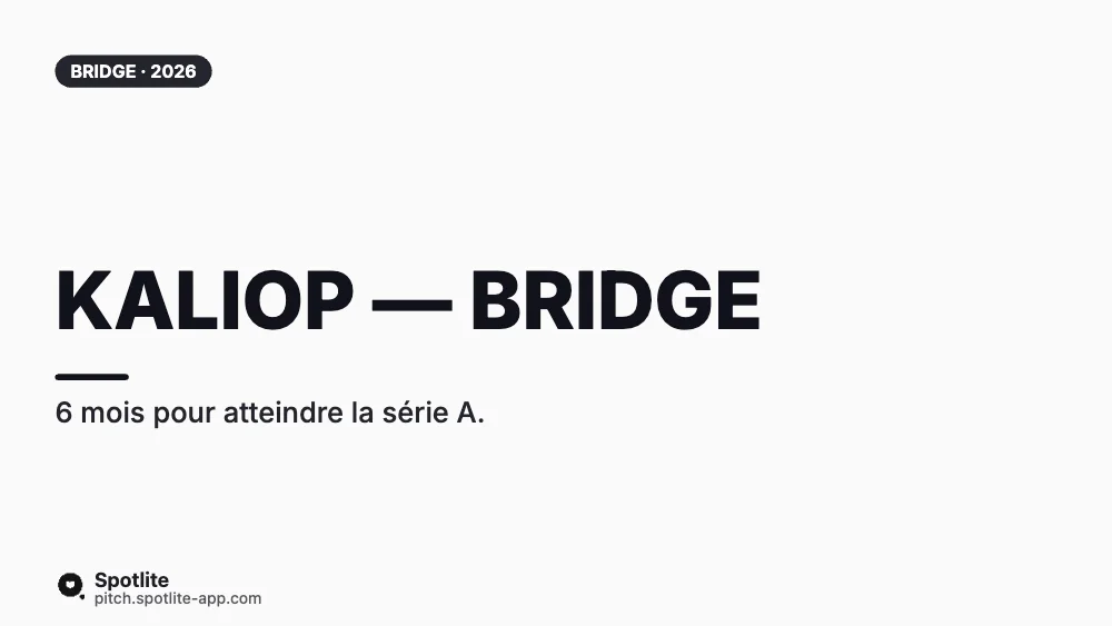 Tour de bridge — slide 1 : Kaliop — bridge