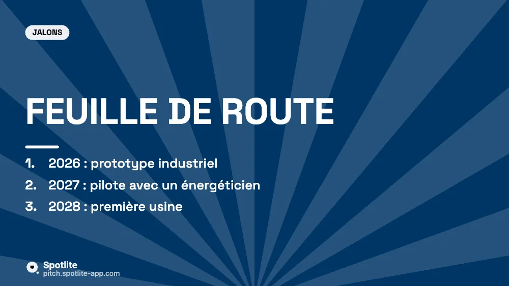 Levée — deeptech — slide 4 : Feuille de route