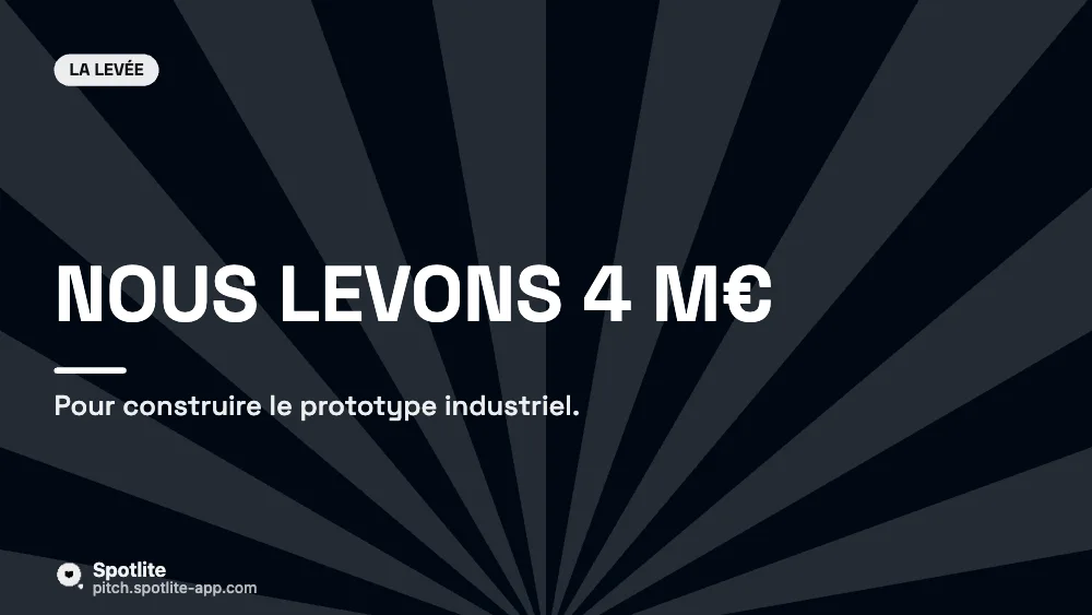 Levée — deeptech — slide 6 : Nous levons 4 M€