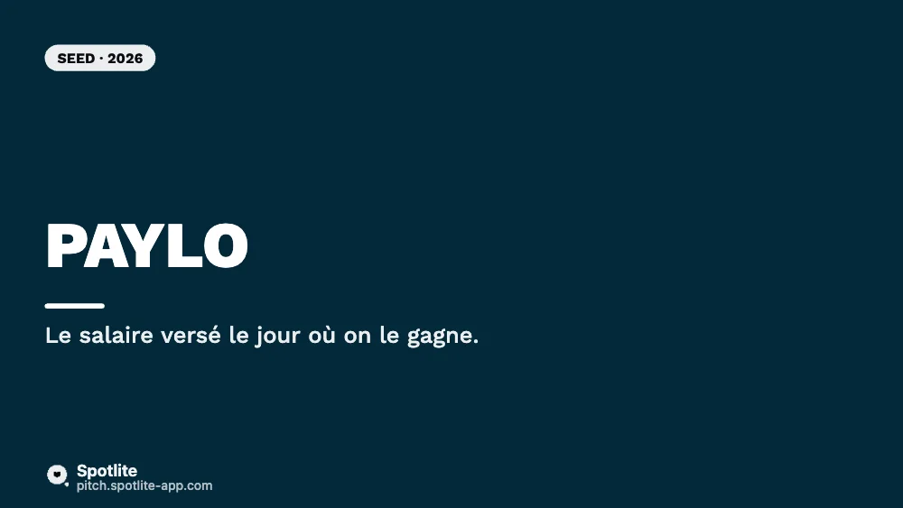 Fintech — levée seed — slide 1 : Paylo