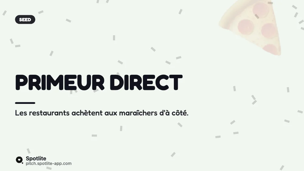 Foodtech — slide 1 : Primeur Direct