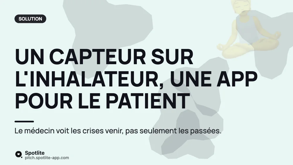 Santé numérique — slide 3 : Un capteur sur l'inhalateur, une app pour le patient