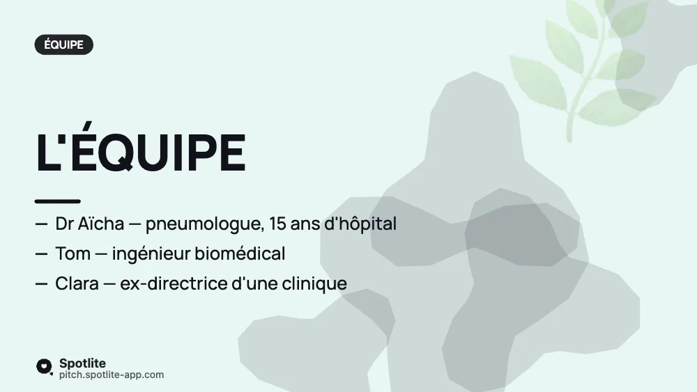 Santé numérique — slide 6 : L'équipe