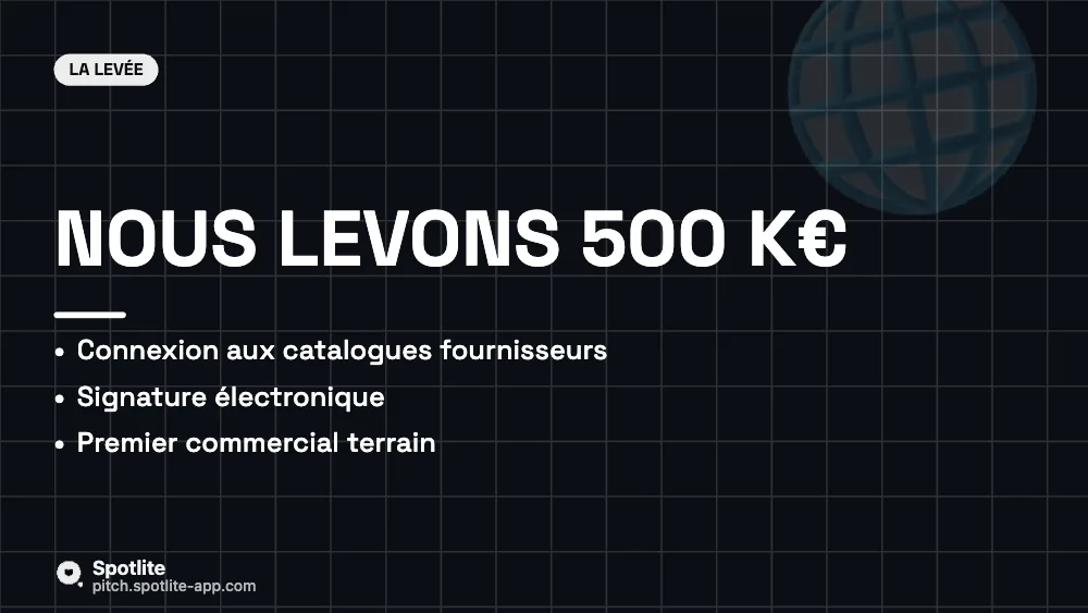 IA pour les PME — pre-seed — slide 5 : Nous levons 500 k€