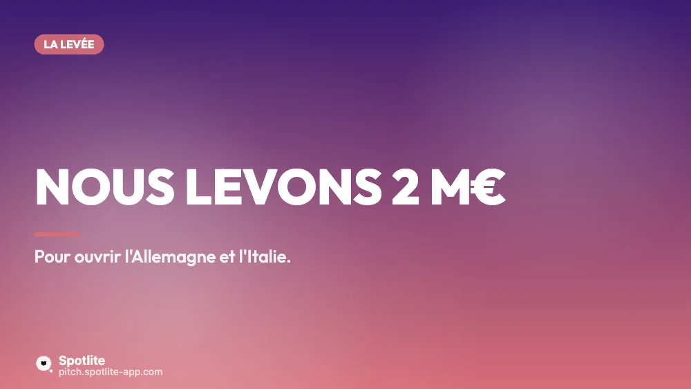 Levée — marketplace — slide 6 : Nous levons 2 M€