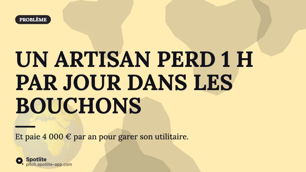 Mobilité durable — slide 2 : Un artisan perd 1 h par jour dans les bouchons