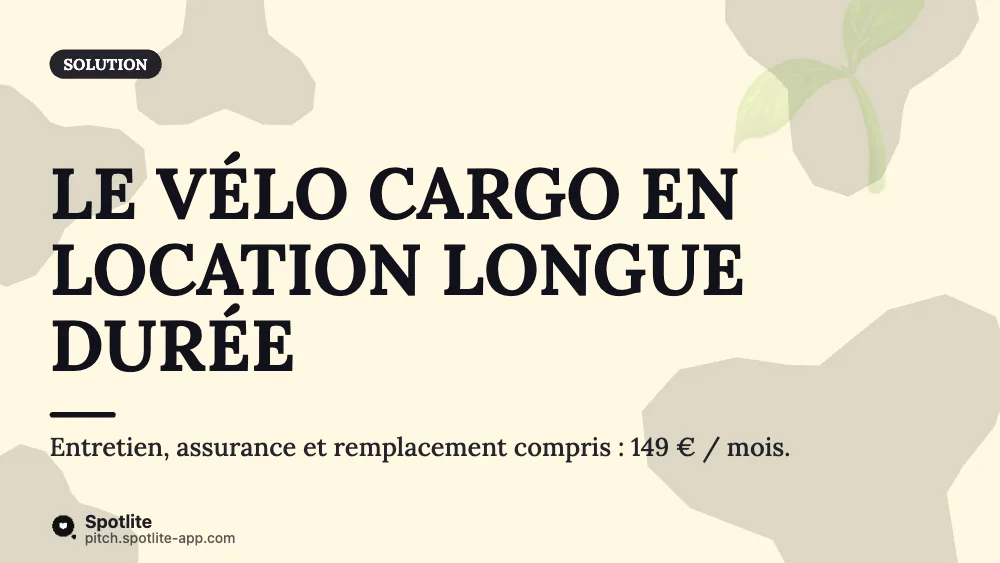 Mobilité durable — slide 3 : Le vélo cargo en location longue durée