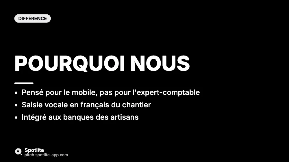 Levée seed — SaaS — slide 8 : Pourquoi nous