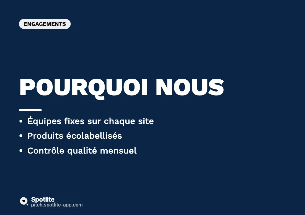 Plaquette commerciale — slide 3 : Pourquoi nous