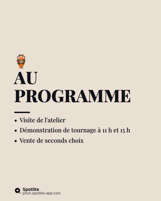 Portes ouvertes — slide 2 : Au programme