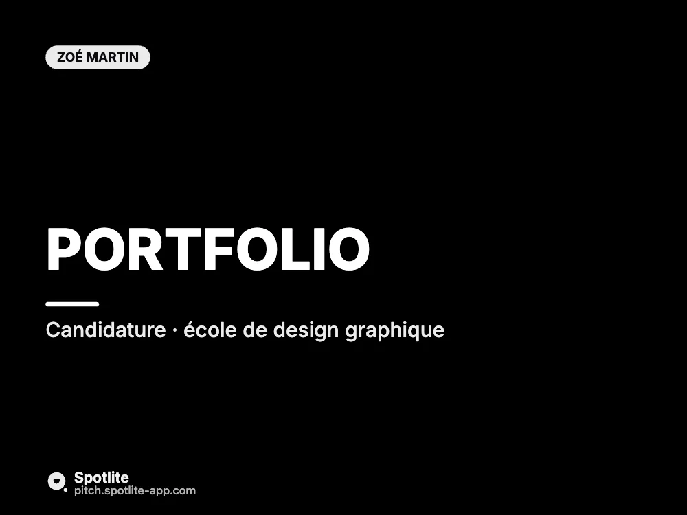 Portfolio d'école d'art — slide 1 : Portfolio