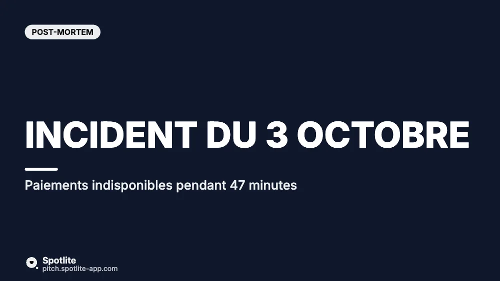 Post-mortem d'incident — slide 1 : Incident du 3 octobre