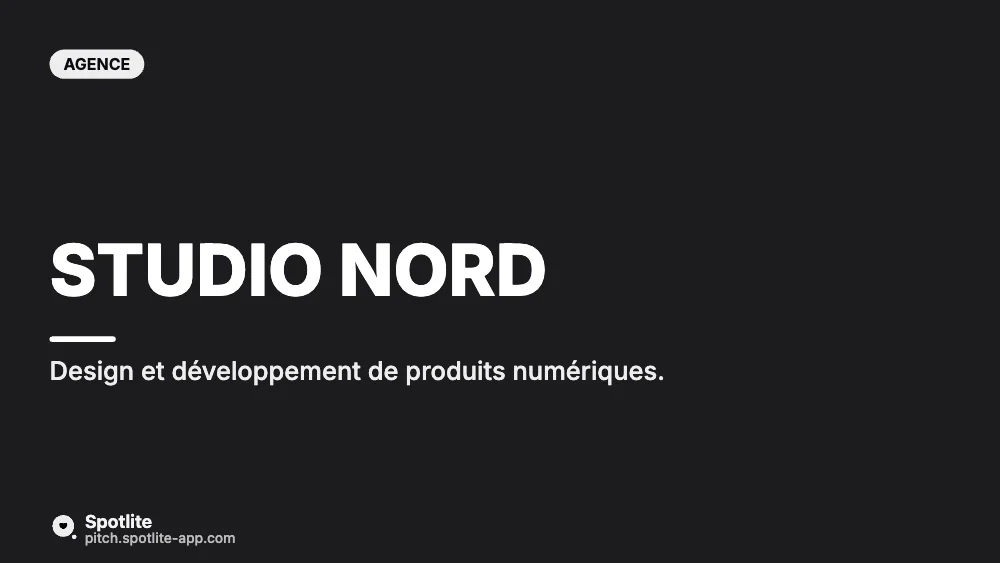 Présentation d'agence — slide 1 : Studio Nord