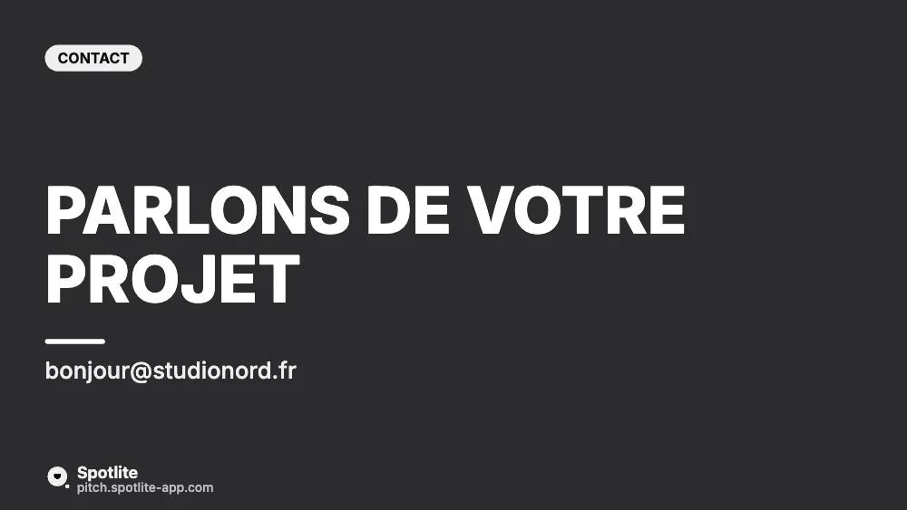Présentation d'agence — slide 6 : Parlons de votre projet