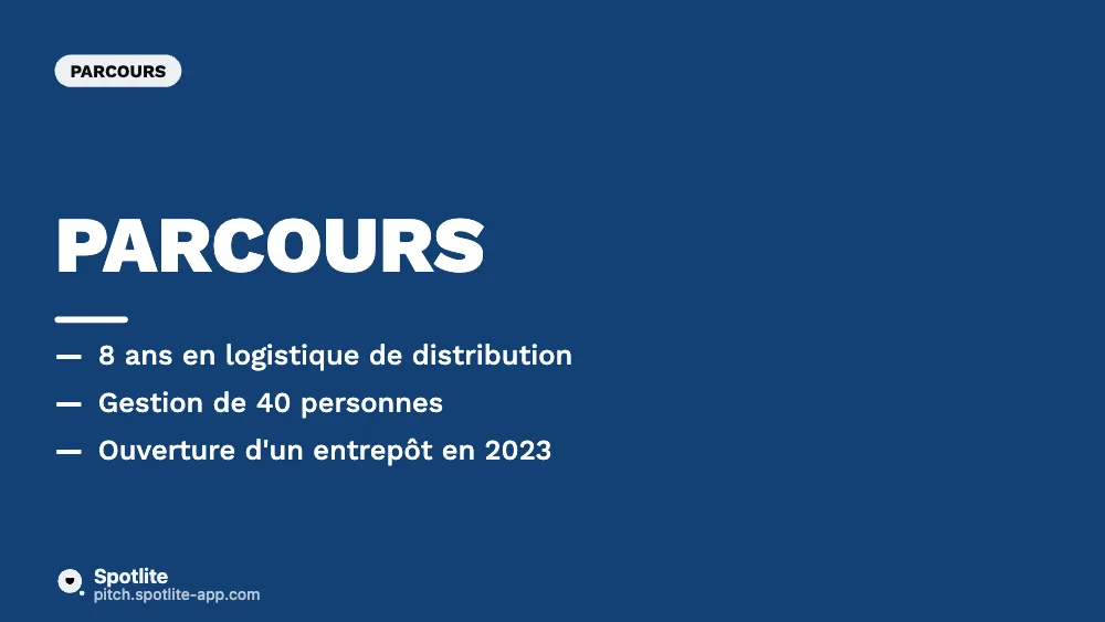 Présentation d'un candidat — slide 2 : Parcours