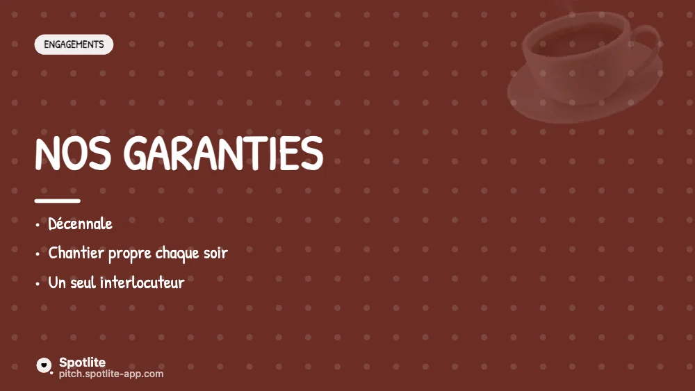 Présentation de devis — slide 5 : Nos garanties