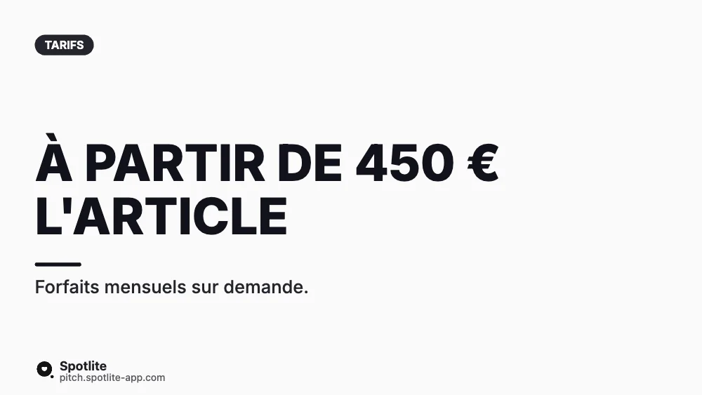 Présentation de freelance — slide 5 : À partir de 450 € l'article
