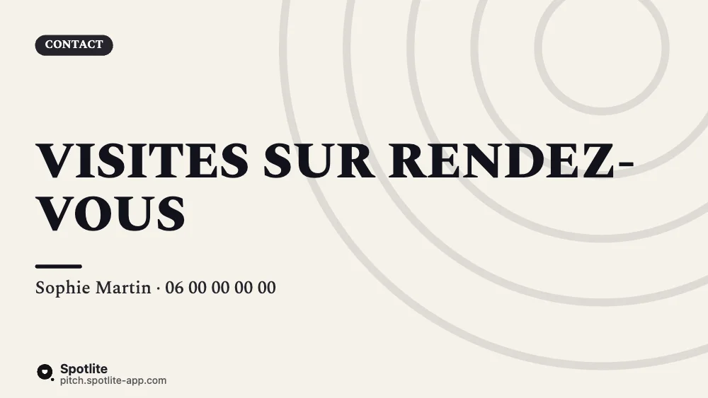Présentation d'un bien — slide 5 : Visites sur rendez-vous