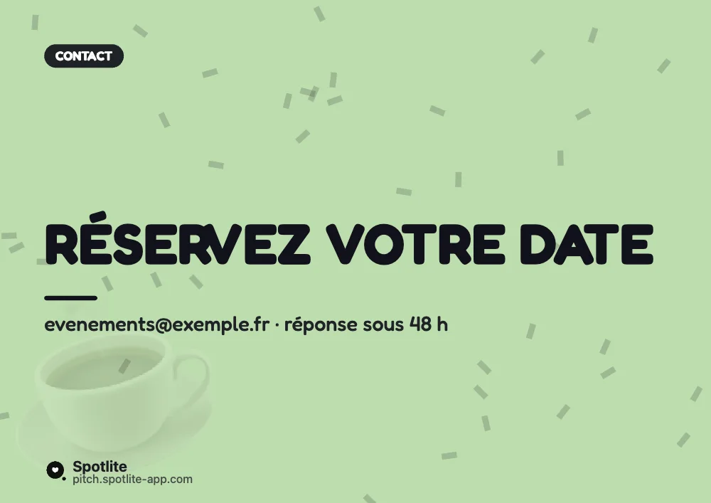 Privatisation de restaurant — slide 4 : Réservez votre date