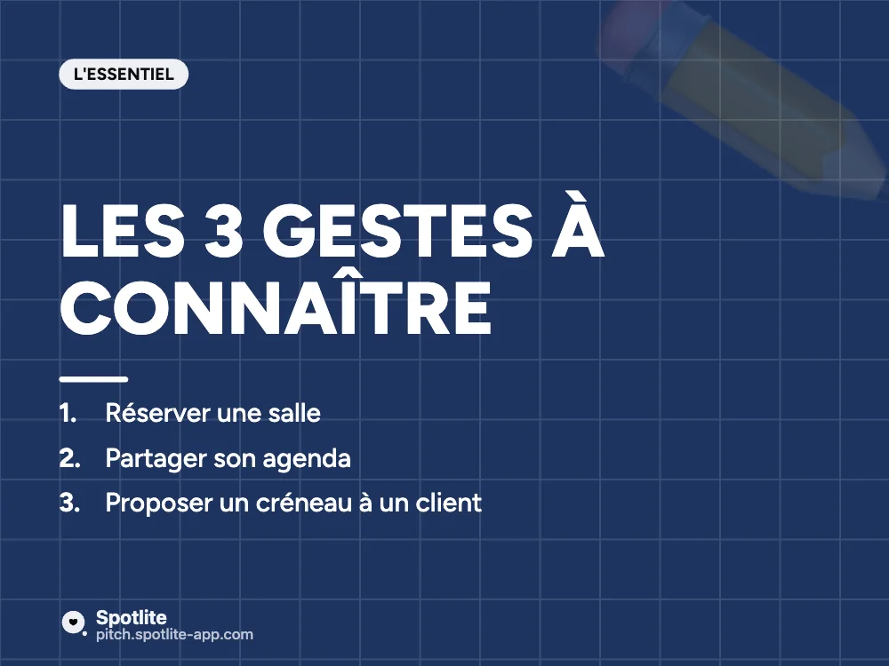 Prise en main d'un outil — slide 3 : Les 3 gestes à connaître