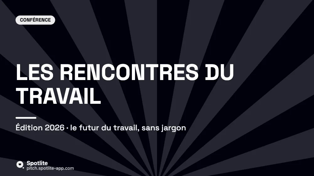 Programme de conférence — slide 1 : Les Rencontres du Travail