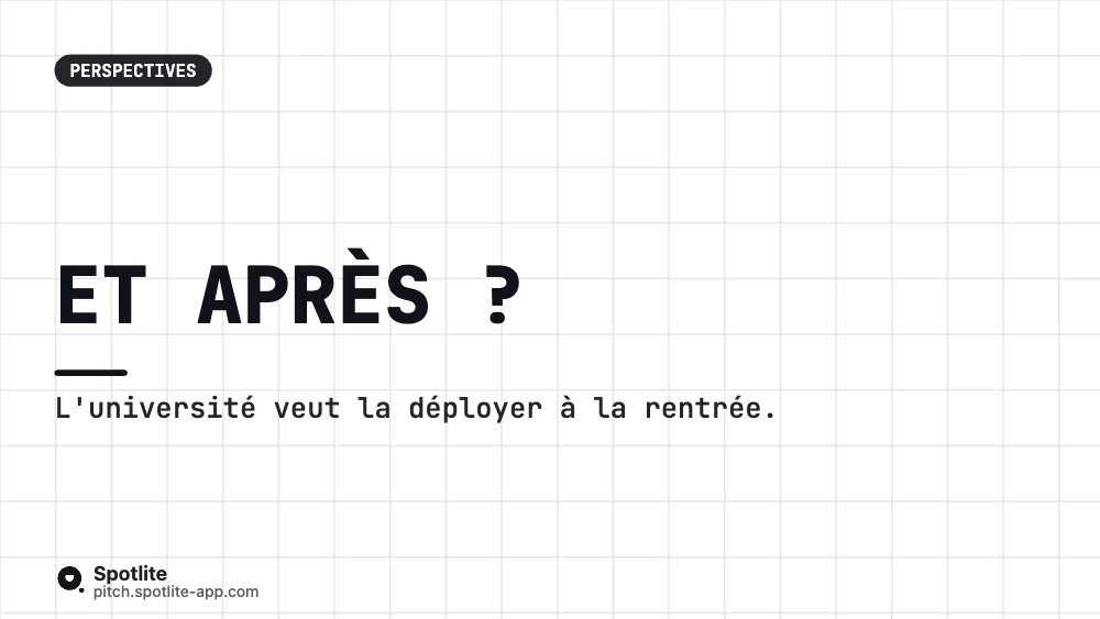 Projet de fin d'études — slide 5 : Et après ?