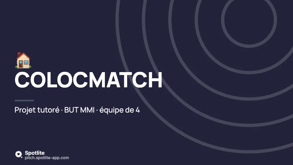 Présentation de projet étudiant — slide 1 : ColocMatch