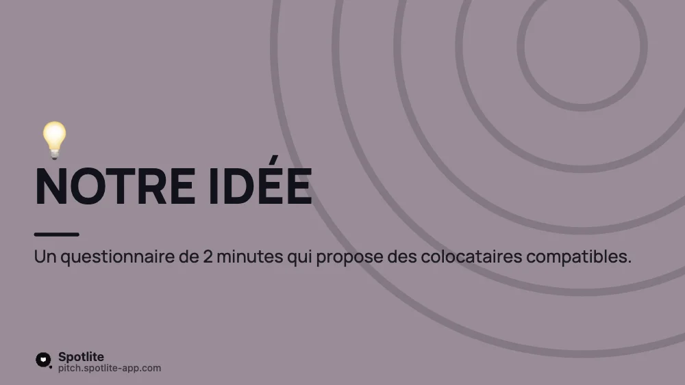 Présentation de projet étudiant — slide 3 : Notre idée