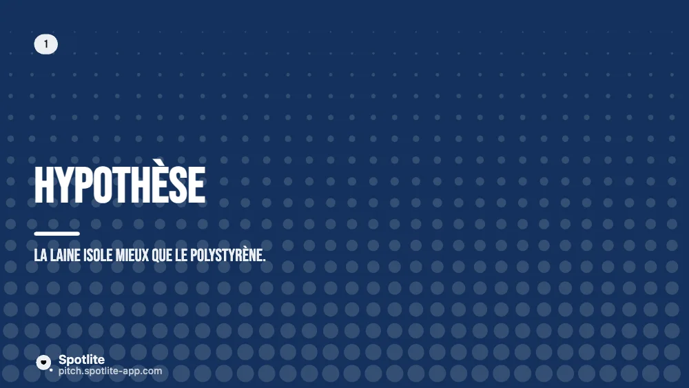 Projet de sciences — slide 2 : Hypothèse